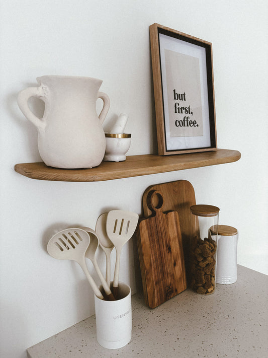Rounded Oak floating shelves