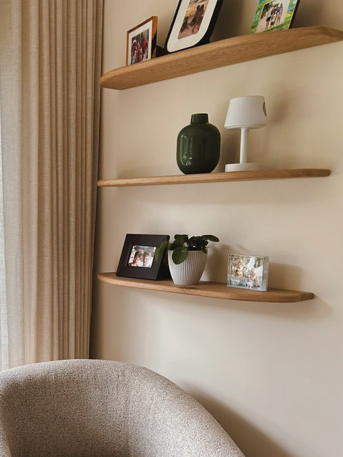 Rounded Oak floating shelves