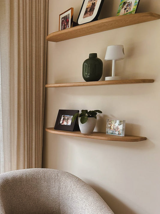 Rounded Oak floating shelves