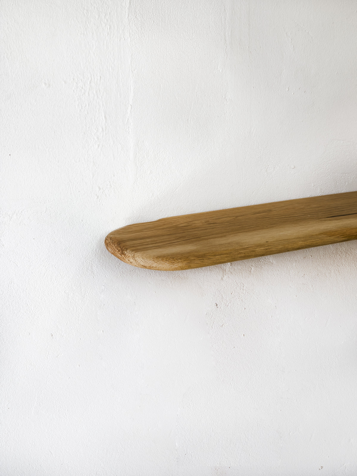 Oval Solid Oak Floating Shelf