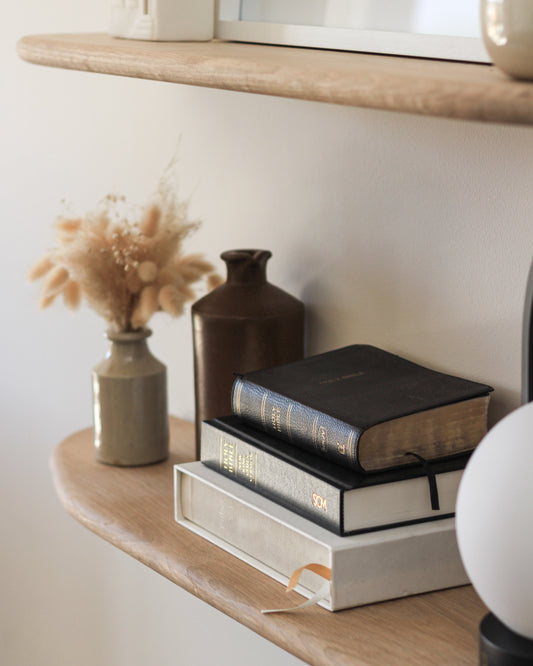 Rounded Oak floating shelves