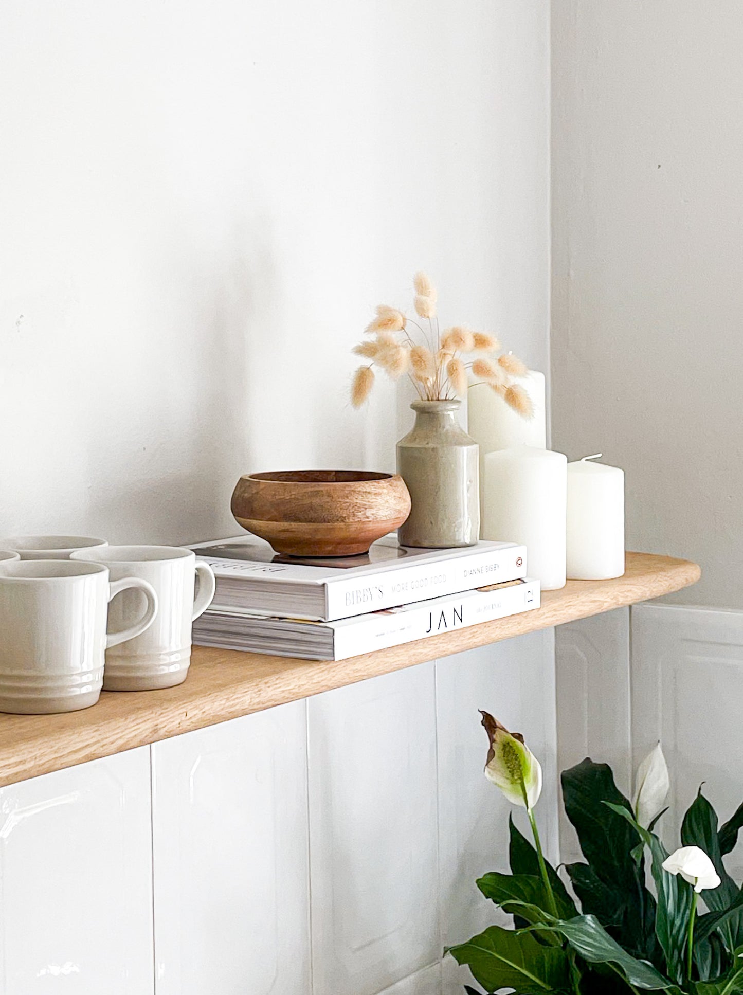 Rounded Oak floating shelves