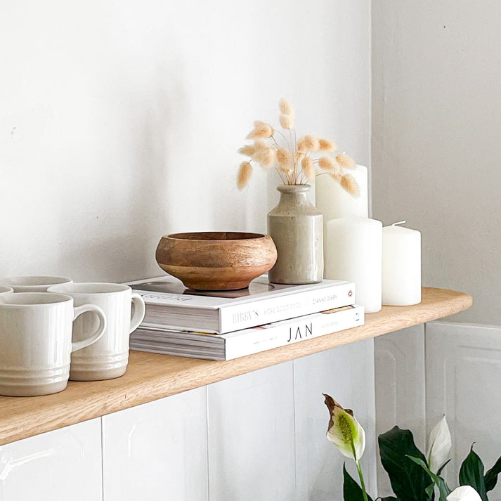 Rounded Oak floating shelves – Studio Bruwer