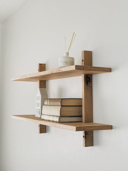 Solid Oak Wall-Mounted shelving