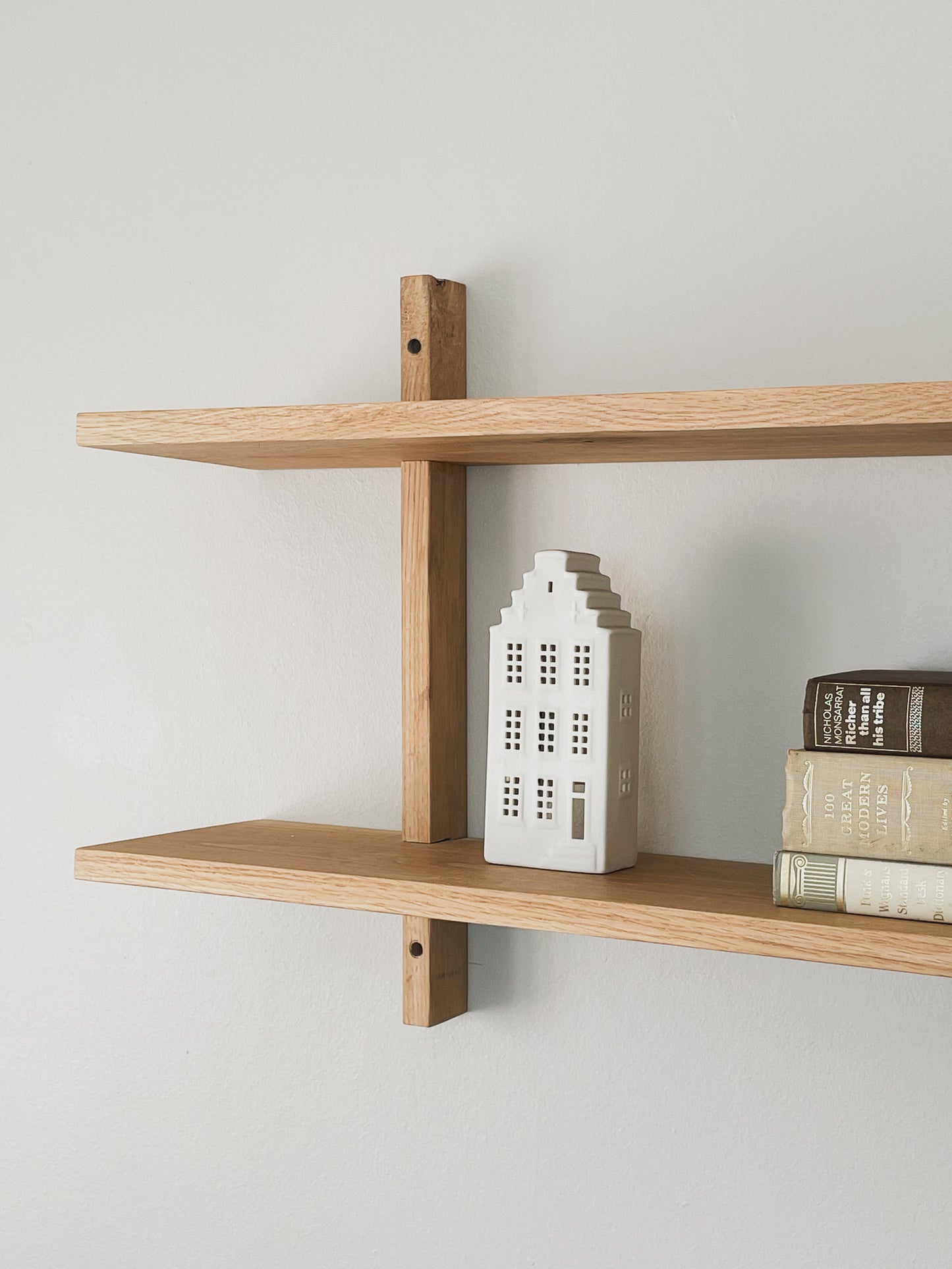 Solid Oak Wall-Mounted shelving